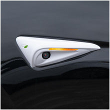 Load image into Gallery viewer, For Tesla 2024 Model 3 Fenders Side Labels Camera Cover Stickers, Pearl White, Glossy Carbon Fiber Texture, Matt Carbon Fiber Texture, Piano Paint Bright Black, Frosted Matt Black, Bright Red