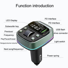 Load image into Gallery viewer, Car Voltage Display Fast Charger Subwoofer MP3 Bluetooth Player, GZ08