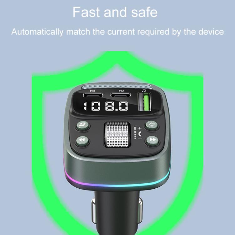 Car Voltage Display Fast Charger Subwoofer MP3 Bluetooth Player, GZ08