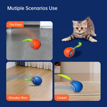 Load image into Gallery viewer, Smart Self Rolling Ball Interactive Cat Toys USB Rechargeable Cat Ball Two Speed Adjustment, TUTU Orange, TUTU Blue