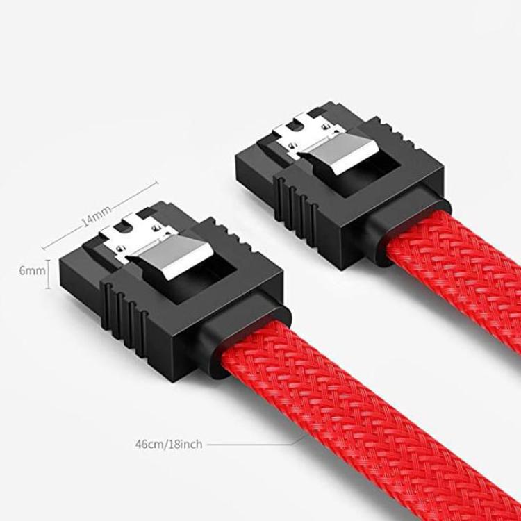 SATA3.0 With Aluminum Foil Shield Braided Cable Body Computer Hard Drive Power Cable, 0.5m