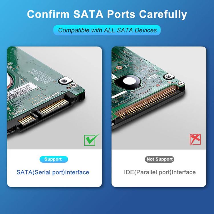 SATA3.0 With Aluminum Foil Shield Braided Cable Body Computer Hard Drive Power Cable, 0.5m