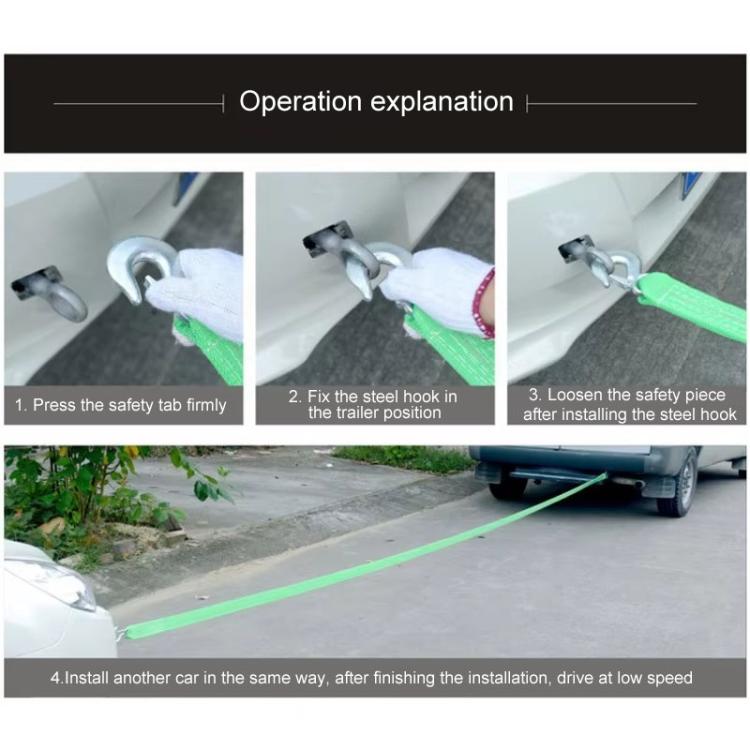 Emergency Elastic Retractable Double Layer Auto Elastic Car Tow Rope