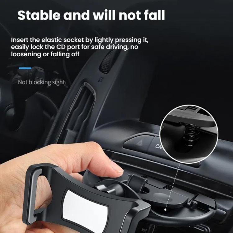Car CD Slot Navigation Mobile Phone Holder, Automatic Lock Type Black, Automatic Lock Type Gray, Clip Type Black, Clip Type Gray, Magnet Type