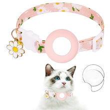 Load image into Gallery viewer, For AirTag 2nd Gen / AirTag 1st Gen Tracker Silicone Cover Small Daisy Pet Collar Dog Collar With Bell And Front Back Film
