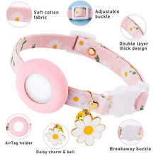 Load image into Gallery viewer, For AirTag 2nd Gen / AirTag 1st Gen Tracker Silicone Cover Small Daisy Pet Collar Dog Collar With Bell And Front Back Film