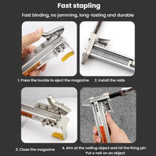 Load image into Gallery viewer, Manual Wire Trough Steel Nail Cement Nail Tool, ST18, 18mm Steel Nails 400pcs /Box