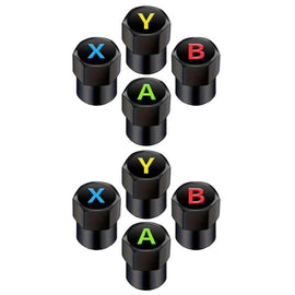 2 Sets Car Modification Aluminum Tire Valve Caps, Graphic Model, Alphabet Model, Red Logo, Blue Logo
