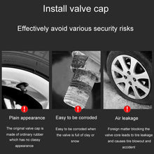 Load image into Gallery viewer, 2 Sets Car Modification Aluminum Tire Valve Caps, Graphic Model, Alphabet Model, Red Logo, Blue Logo