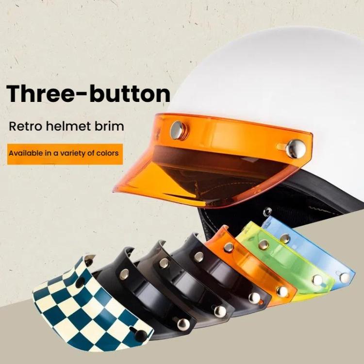 Motorcycle Helmet Brim Retro 3-Button Helmet Visor Sunshade Protection Half Helmet Hat Brim