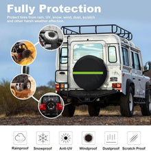 Load image into Gallery viewer, Thickened Imitation Leather Car Tire Protector Spare Tire Cover With Reflective Stripes, 14inch, 15inch, 16inch, 17inch
