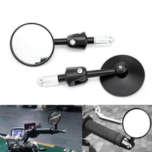 Load image into Gallery viewer, 2pcs /Set Motorcycle Rearview Mirror Modified Retro Folding Round E-Bike Universal Reversing Mirror Reflector, Flat, Convex