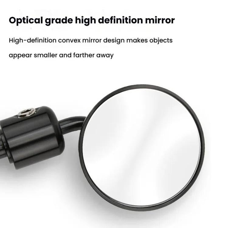 2pcs /Set Motorcycle Rearview Mirror Modified Retro Folding Round E-Bike Universal Reversing Mirror Reflector, Flat, Convex