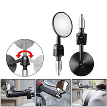 Load image into Gallery viewer, 2pcs /Set Motorcycle Rearview Mirror Modified Retro Folding Round E-Bike Universal Reversing Mirror Reflector, Flat, Convex