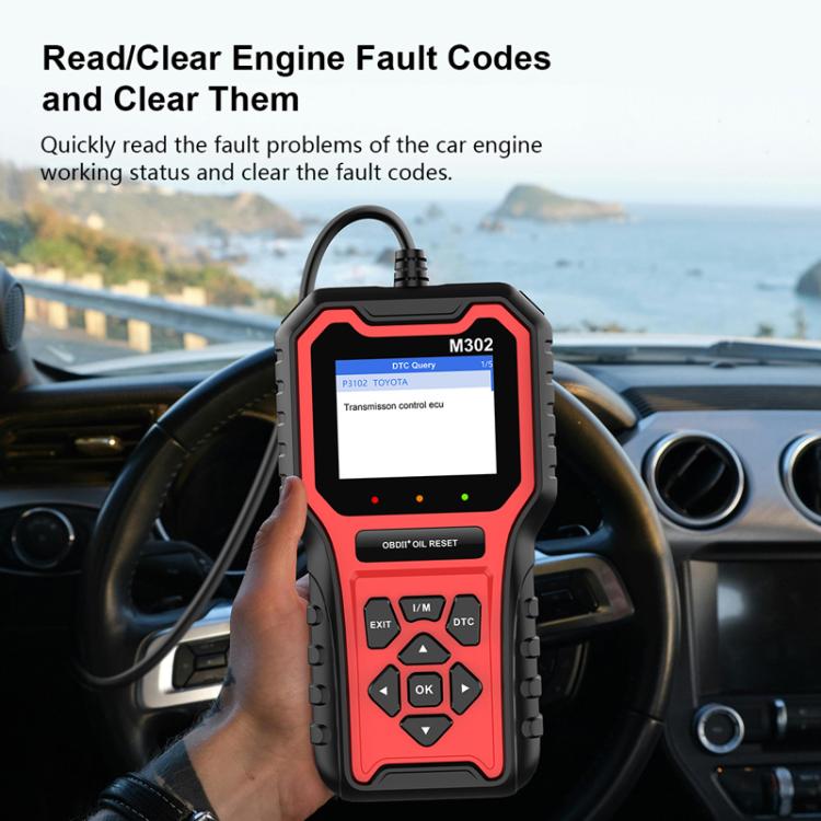 Car Oil Reset Code Reader Automotive Maintenance Light Zero Reset Fault Diagnosis Tool, M302