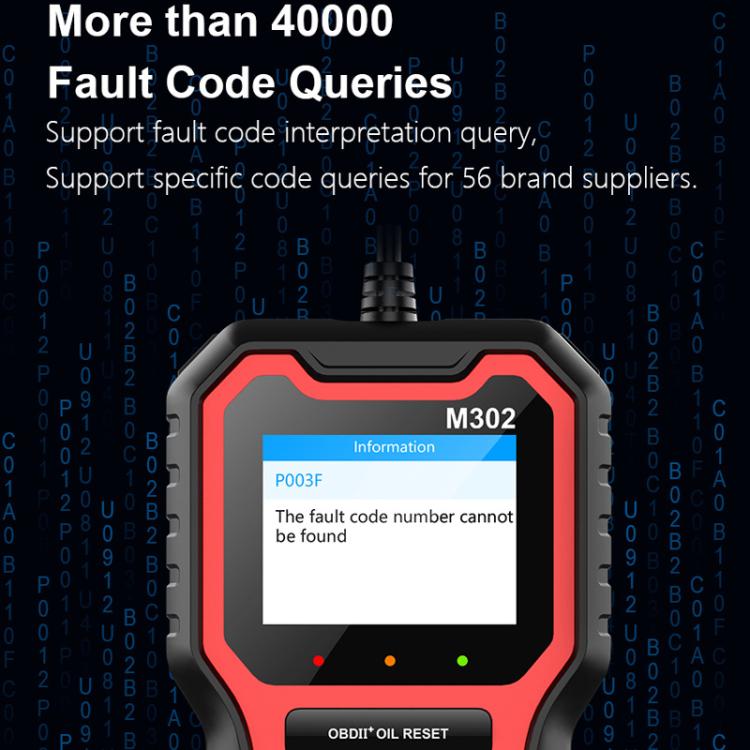 Car Oil Reset Code Reader Automotive Maintenance Light Zero Reset Fault Diagnosis Tool, M302
