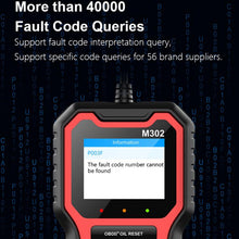 Load image into Gallery viewer, Car Oil Reset Code Reader Automotive Maintenance Light Zero Reset Fault Diagnosis Tool, M302