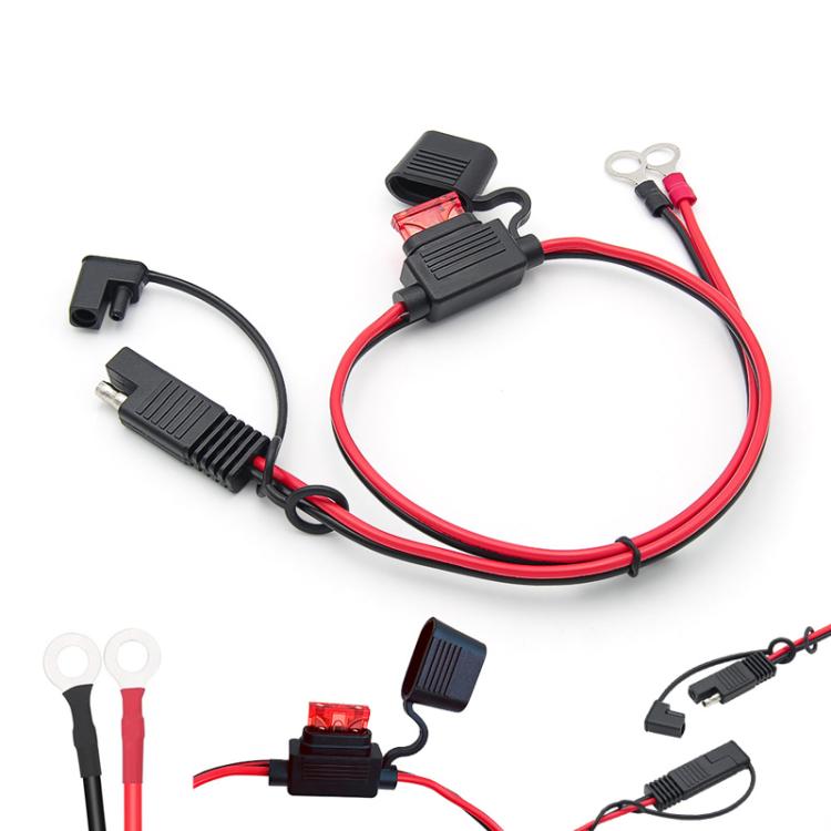 O-Terminal to SAE Power Cable With Fuse Battery Charger Extension Adapter Wire, 60cm