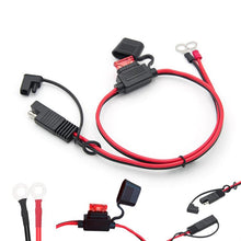 Load image into Gallery viewer, O-Terminal to SAE Power Cable With Fuse Battery Charger Extension Adapter Wire, 60cm
