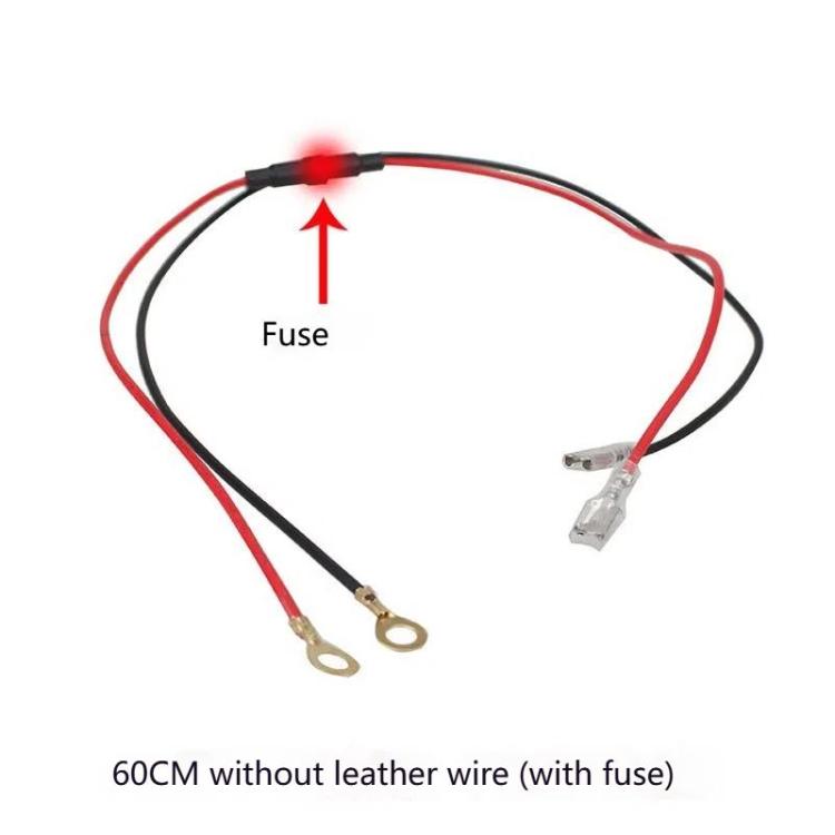 10A 60cm Plug-In Spring O-Type Terminal Power Cable Car Charger Modification Wiring Harness