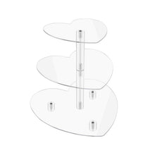 Load image into Gallery viewer, Acrylic Three-Tier Heart-Shaped Wedding Birthday Cupcake Stand, YX153