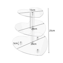 Load image into Gallery viewer, Acrylic Three-Tier Heart-Shaped Wedding Birthday Cupcake Stand, YX153