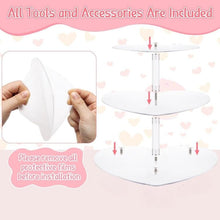 Load image into Gallery viewer, Acrylic Three-Tier Heart-Shaped Wedding Birthday Cupcake Stand, YX153