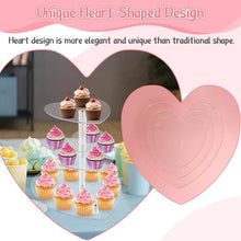 Load image into Gallery viewer, Acrylic Three-Tier Heart-Shaped Wedding Birthday Cupcake Stand, YX153
