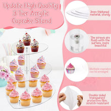 Load image into Gallery viewer, Acrylic Three-Tier Heart-Shaped Wedding Birthday Cupcake Stand, YX153