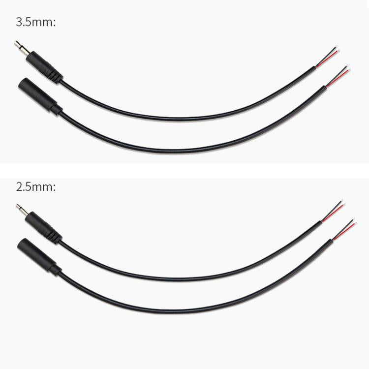 Mono Cable 2Pin AUX Single Head Cable Speaker Audio Power Cord Audio Cord, Length: 25cm, 2.5mm Male, 2.5mm Female, 3.5mm Male, 3.5mm Female