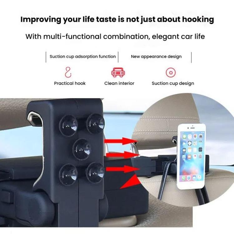 Car Hook Car Seatback Hanging Hook Auto Clothes Bag Hanger, With Suction Cup, Without Suction Cup