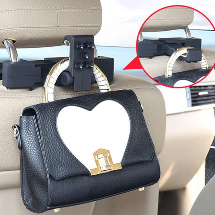 Car Hook Car Seatback Hanging Hook Auto Clothes Bag Hanger, With Suction Cup, Without Suction Cup