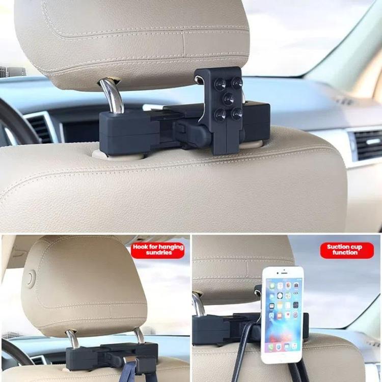 Car Hook Car Seatback Hanging Hook Auto Clothes Bag Hanger, With Suction Cup, Without Suction Cup