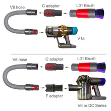 Load image into Gallery viewer, Vacuum Cleaner Dusting Streak Free Soft Brush Replacement Accessory Set, 32mm Soft Brush, 32mm Soft Brush+Connector For Dyson V8, 32mm Soft Brush+DC Connector, 32mm Soft Brush+35mm Connector, 32mm Soft Brush+Connector For Shark