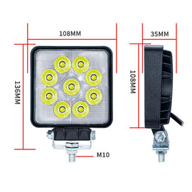 DC 12V-80V Forklift LED High Brightness Front Working Headlight, 4 Inches 9 Beads