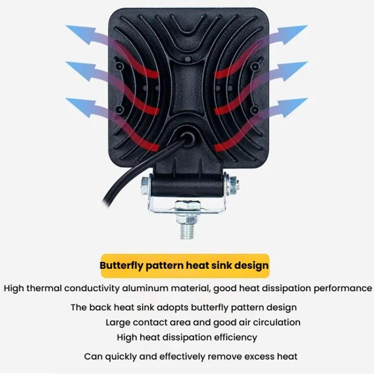 DC 12V-80V Forklift LED High Brightness Front Working Headlight, 4 Inches 9 Beads, 4 Inches 16 Beads