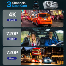 Load image into Gallery viewer, WIFI Connected 4K Three-Lens Car Driving Recorder, G79