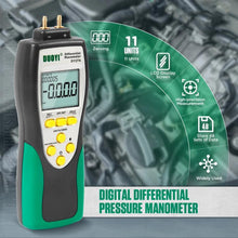 Load image into Gallery viewer, DUOYI Digital Brake Vacuum Pump Measuring Gauge Differential Pressure Gauge