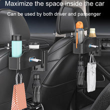 Load image into Gallery viewer, Car Seat Back Multifunctional Storage Box Pouch Phone Holder, Carbon Fiber Pattern, Black Leather, Brown Leather, Beige Leather