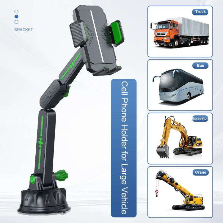 Extended Car Mechanical Arm Telescopic Cell Phone Holder Car Windshield Dashboard Large Suction Cup Navigation Mount