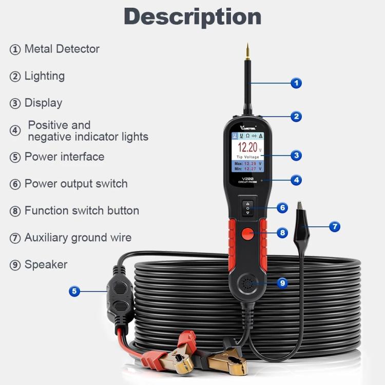 VDIAGTOOL 6-42V Automotive Circuit Tester, V200