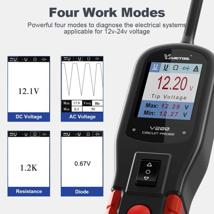 VDIAGTOOL 6-42V Automotive Circuit Tester, V200