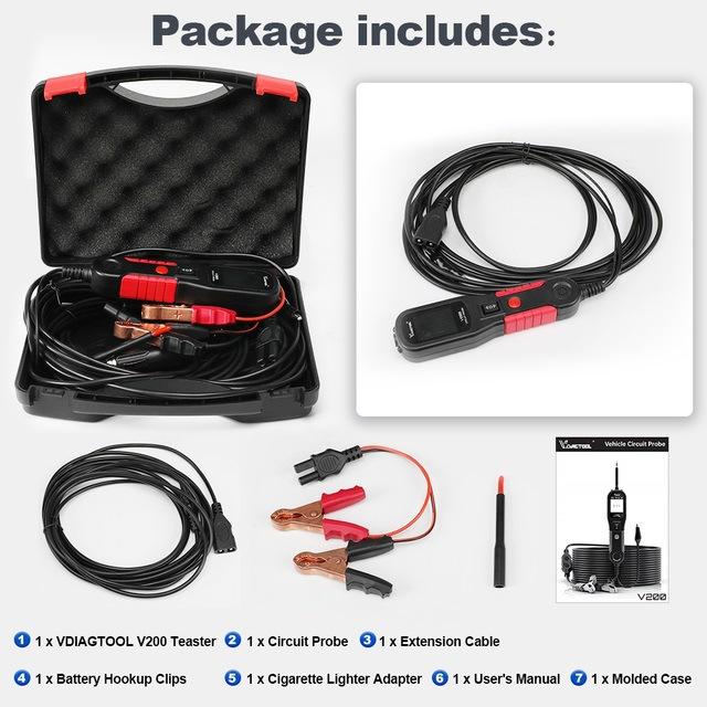 VDIAGTOOL 6-42V Automotive Circuit Tester, V200