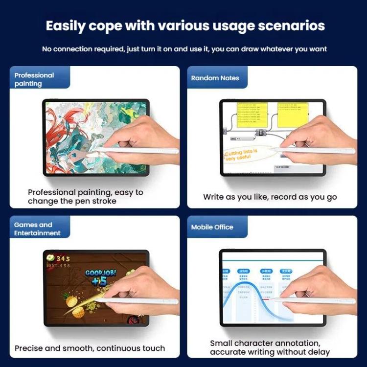 For Xiaomi Redmi Pad SE Tablet Stylus Pen, Capacitive POM Tip, Type-C Rechargeable for Precise Writing & Drawing