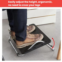 Load image into Gallery viewer, Adjustable Under Desk Foot Rest  for Office Ergonomics, Anti-Cross Leg Design Foot Stool, Metal Tube Black, Metal Tube Gray