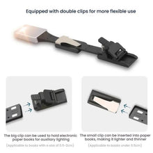 Load image into Gallery viewer, Portable Clip Book Lamp Mini Desk Lamp Learning Reading Rechargeable Clip Bookmark Light