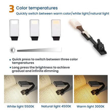 Load image into Gallery viewer, Portable Clip Book Lamp Mini Desk Lamp Learning Reading Rechargeable Clip Bookmark Light
