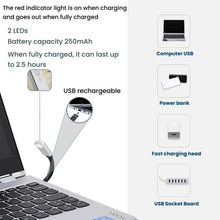 Load image into Gallery viewer, Portable Clip Book Lamp Mini Desk Lamp Learning Reading Rechargeable Clip Bookmark Light