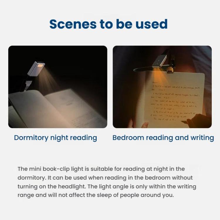 Portable Clip Book Lamp Mini Desk Lamp Learning Reading Rechargeable Clip Bookmark Light