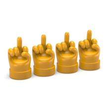 Load image into Gallery viewer, 4pcs /Set Car Gesture Valve Tire Decorative Rubber Cap, Yellow Middle Finger, Black Middle Finger, Yellow OK, Black OK, Yellow Rock, Black Rock, Yellow Yeah, Black Yeah, Yellow Six, Black Six
